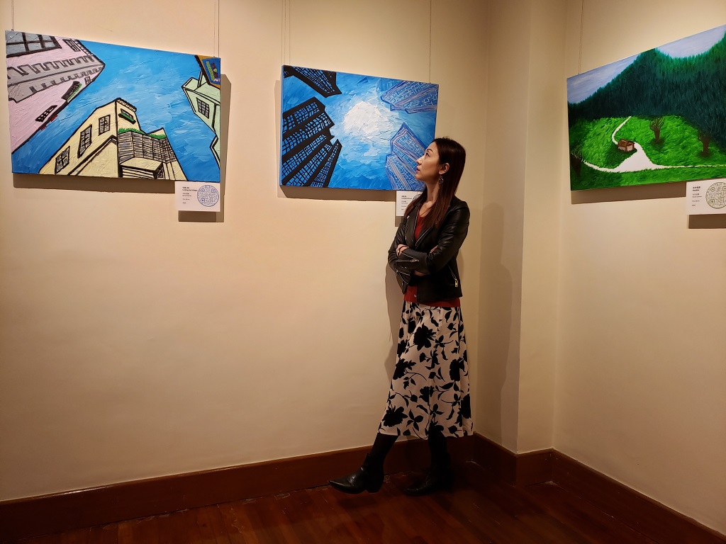 Pamela Chan at her exhibition