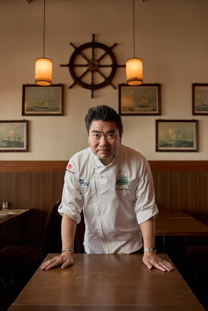 Raymond Vong wearing chef's jacket Henri's Galley